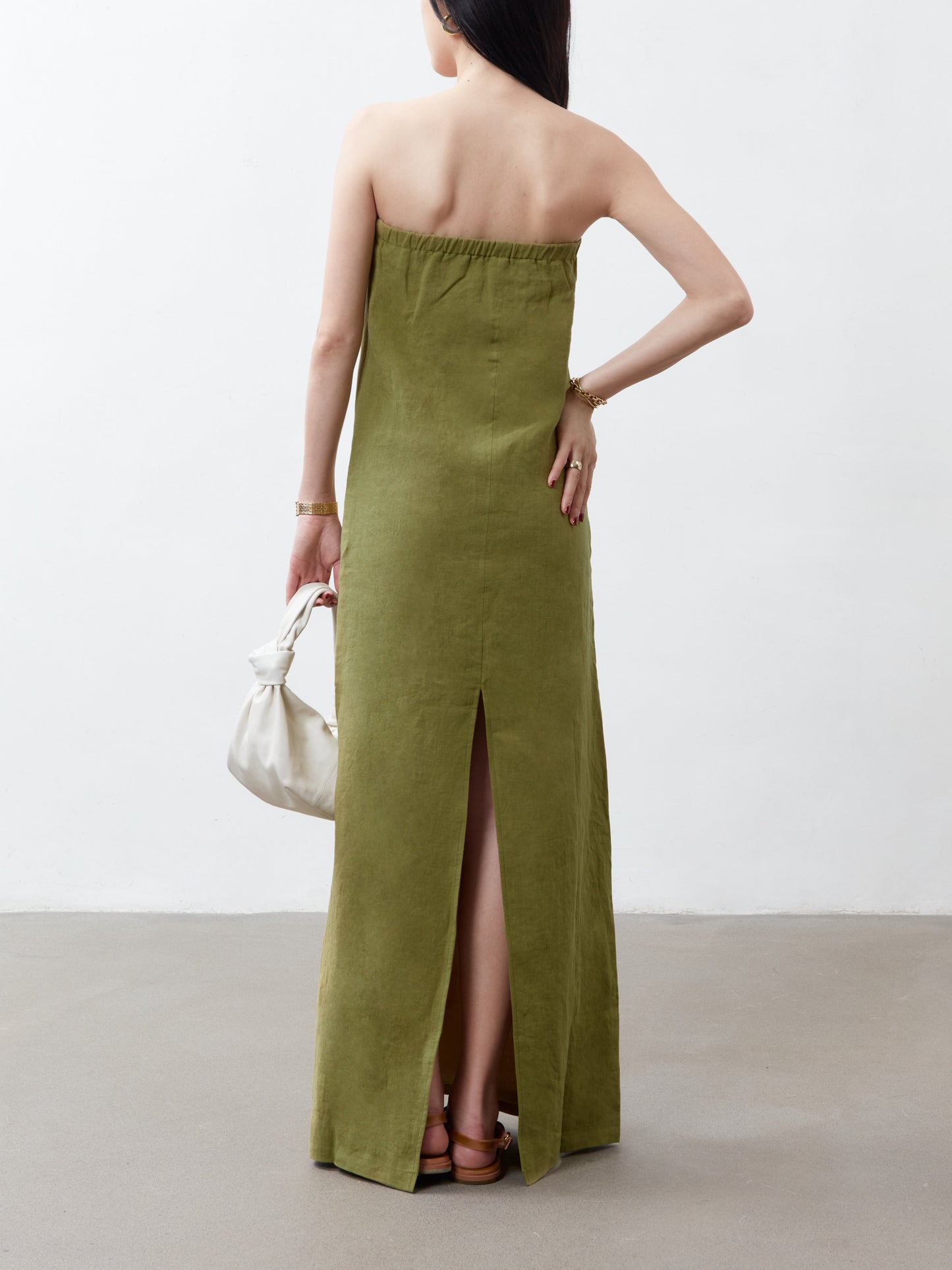 Apollonia Bandeau Maxi Dress - Pistachio