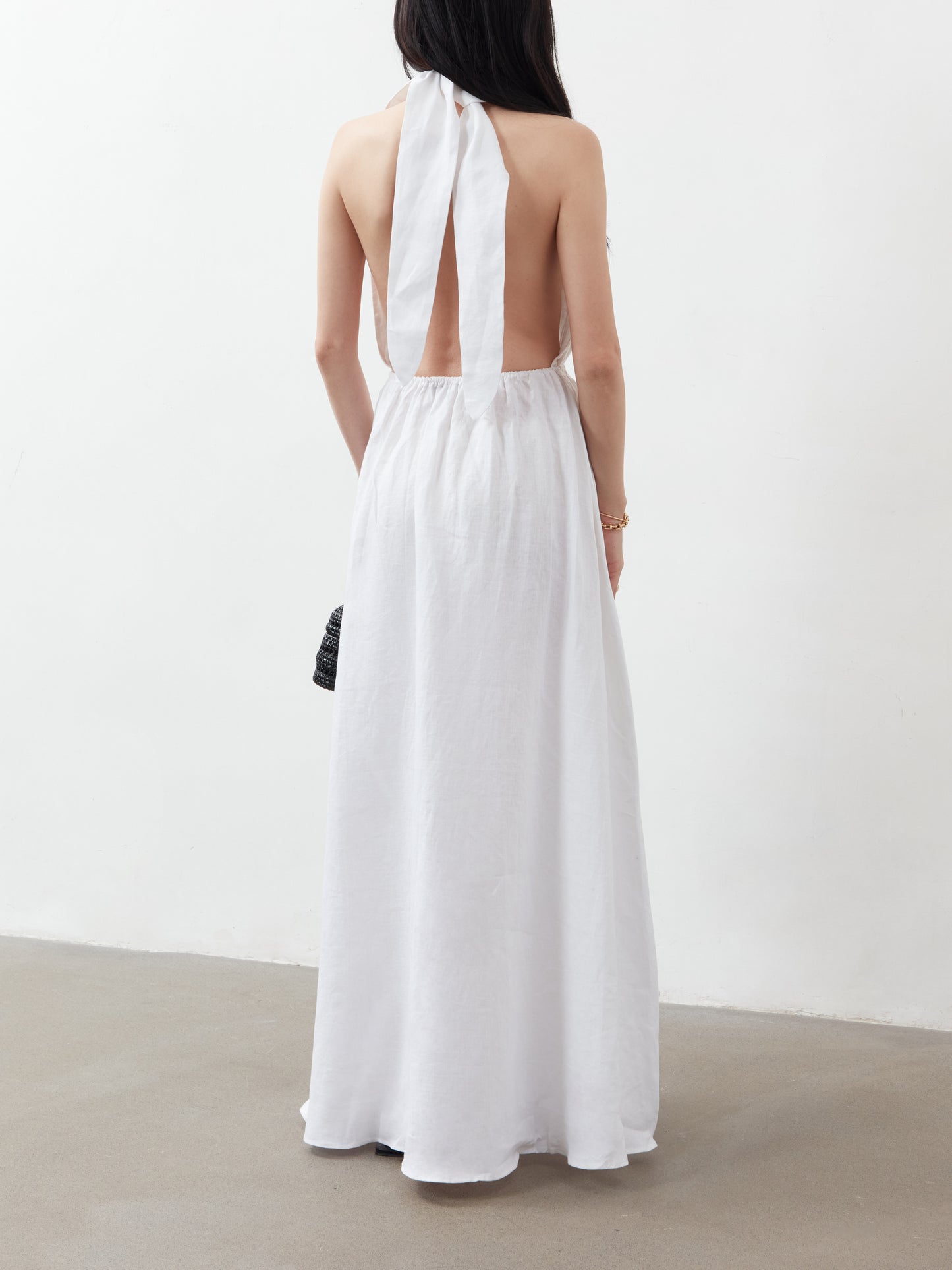 Christina Halter Neck Maxi Dress - White