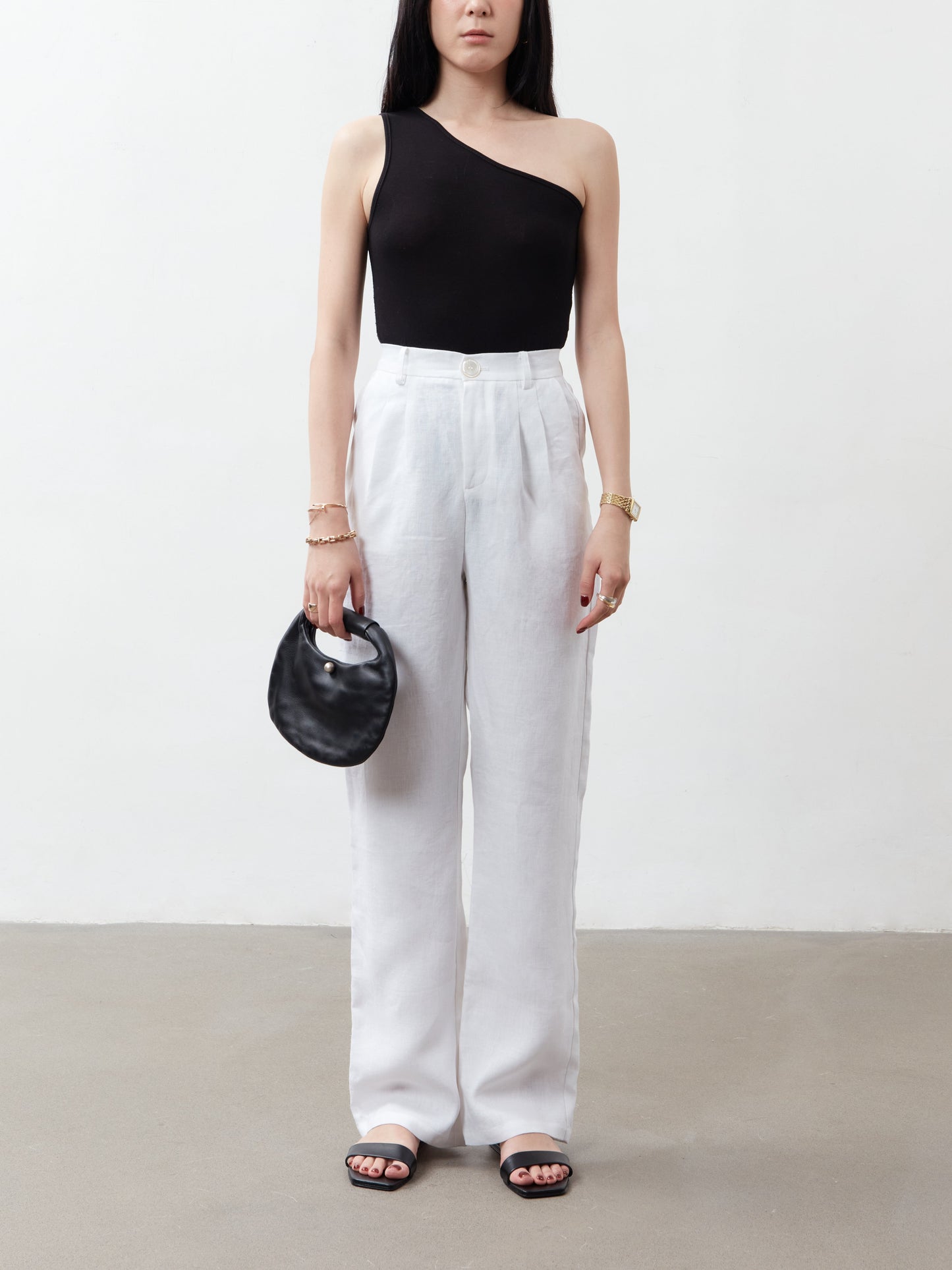 Yves High Waist Trousers - White