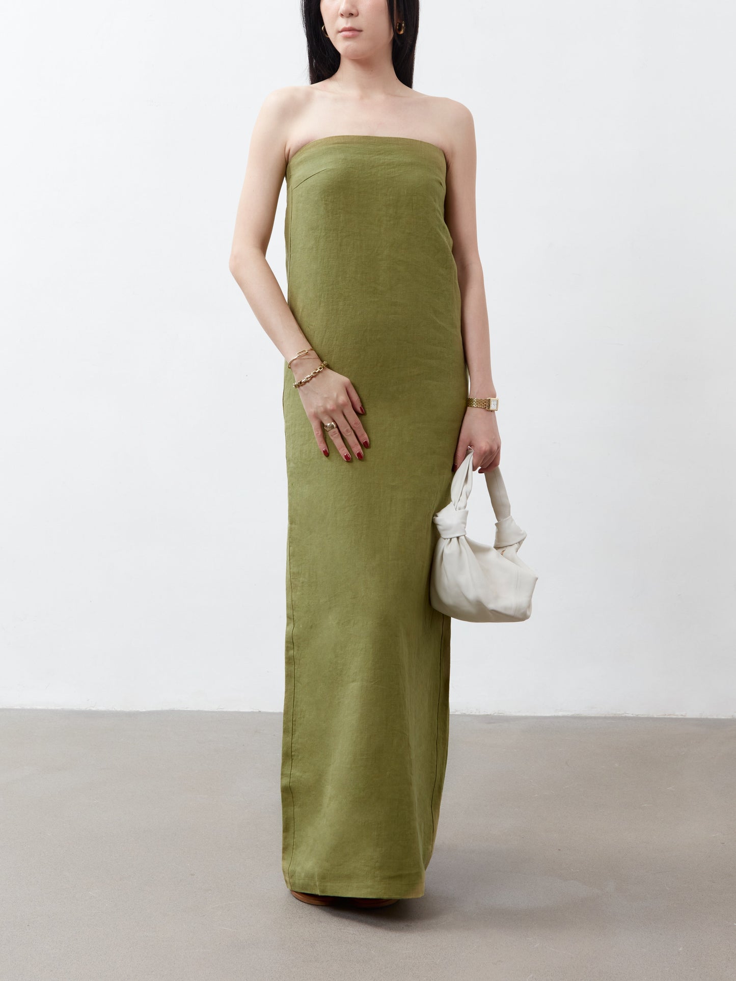 Apollonia Bandeau Maxi Dress - Pistachio