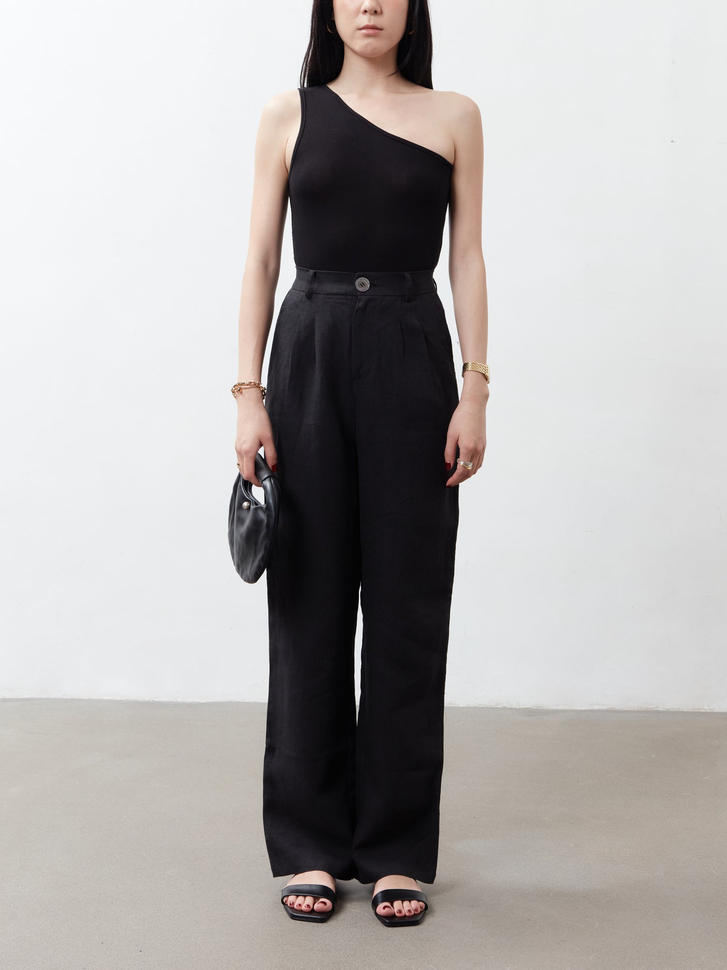 Yves High Waist Trousers - Black