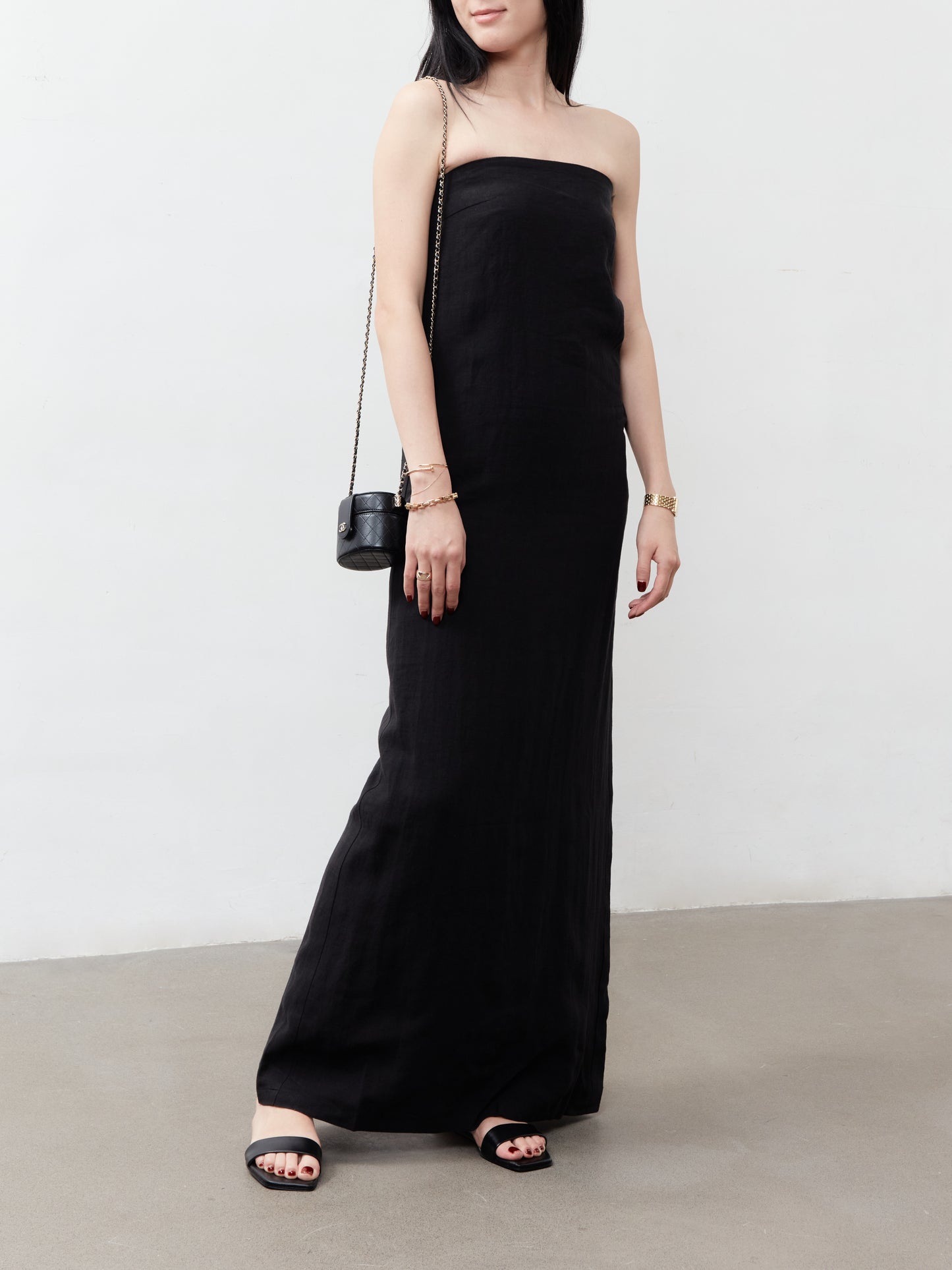 Apollonia Bandeau Maxi Dress - Black