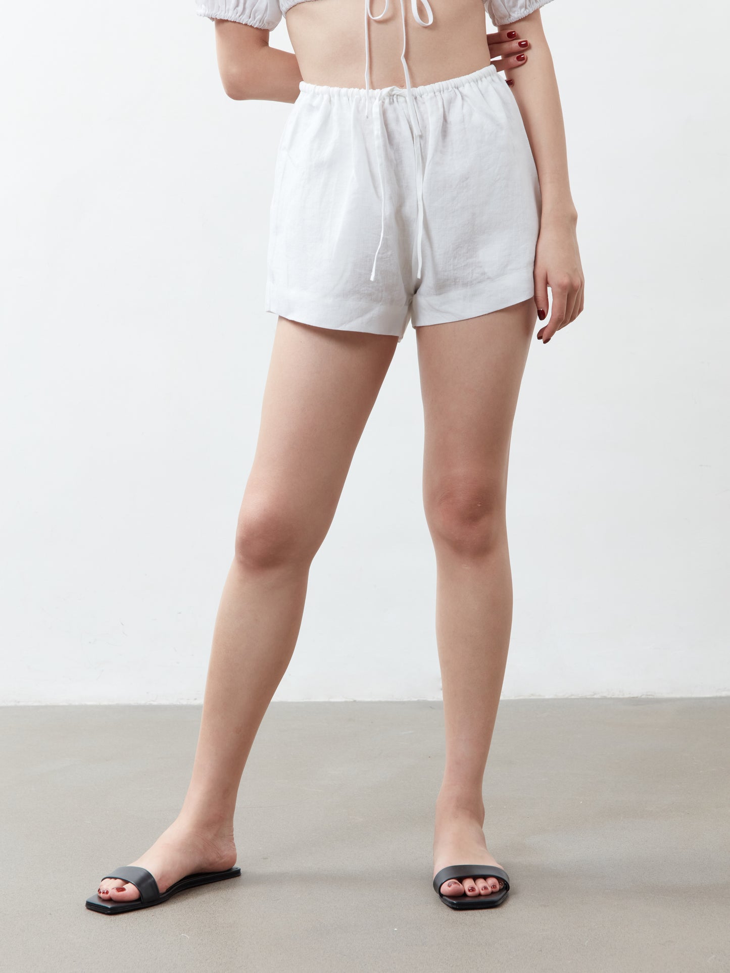 Tai Drawstring Shorts - White