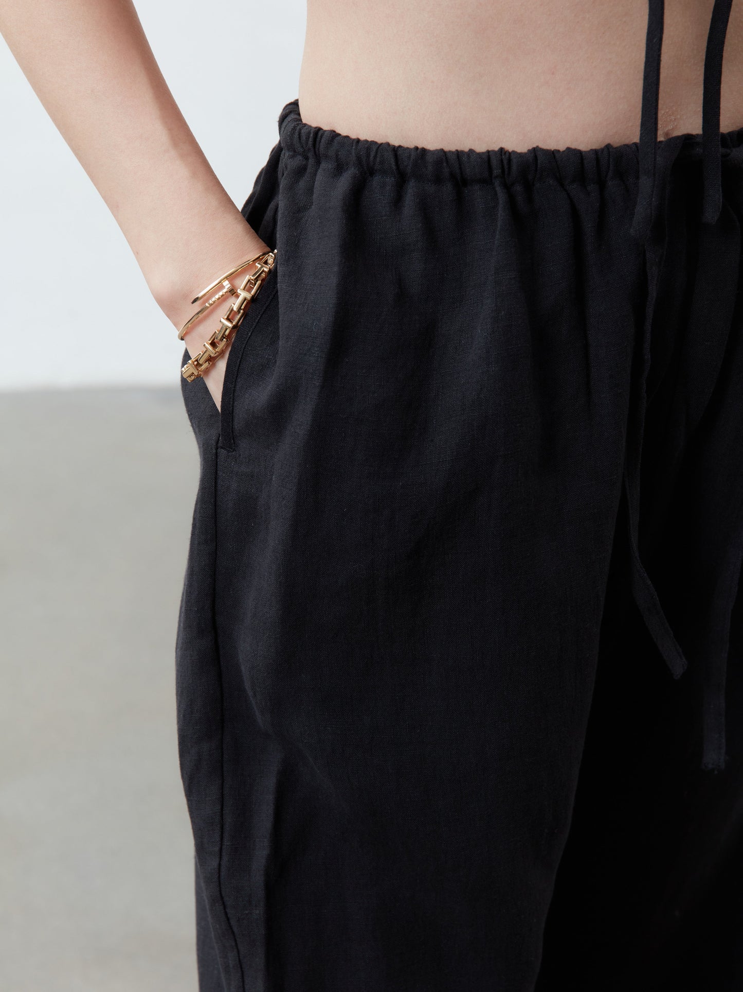 Tai Drawstring Trousers - Black