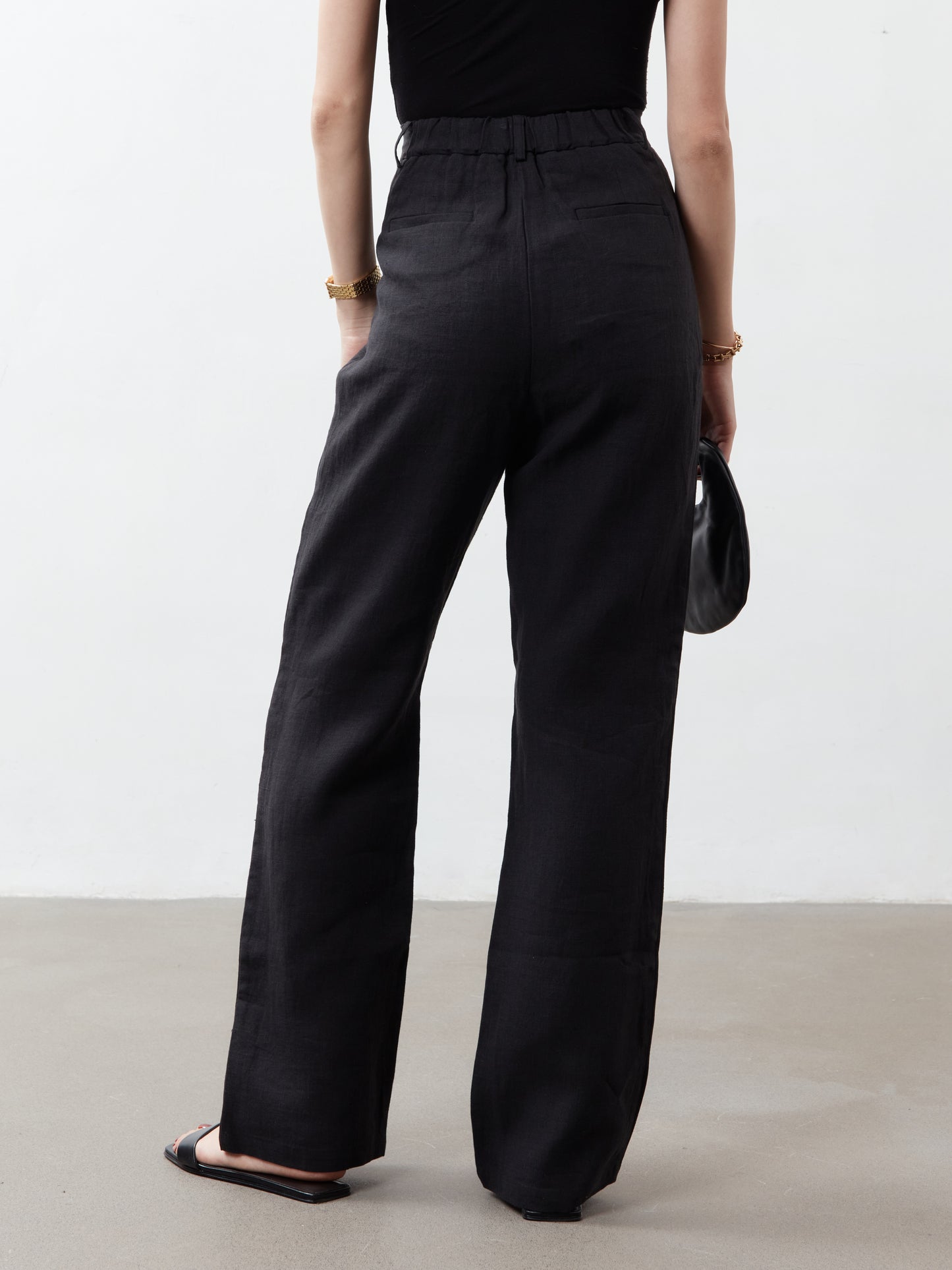 Yves High Waist Trousers - Black