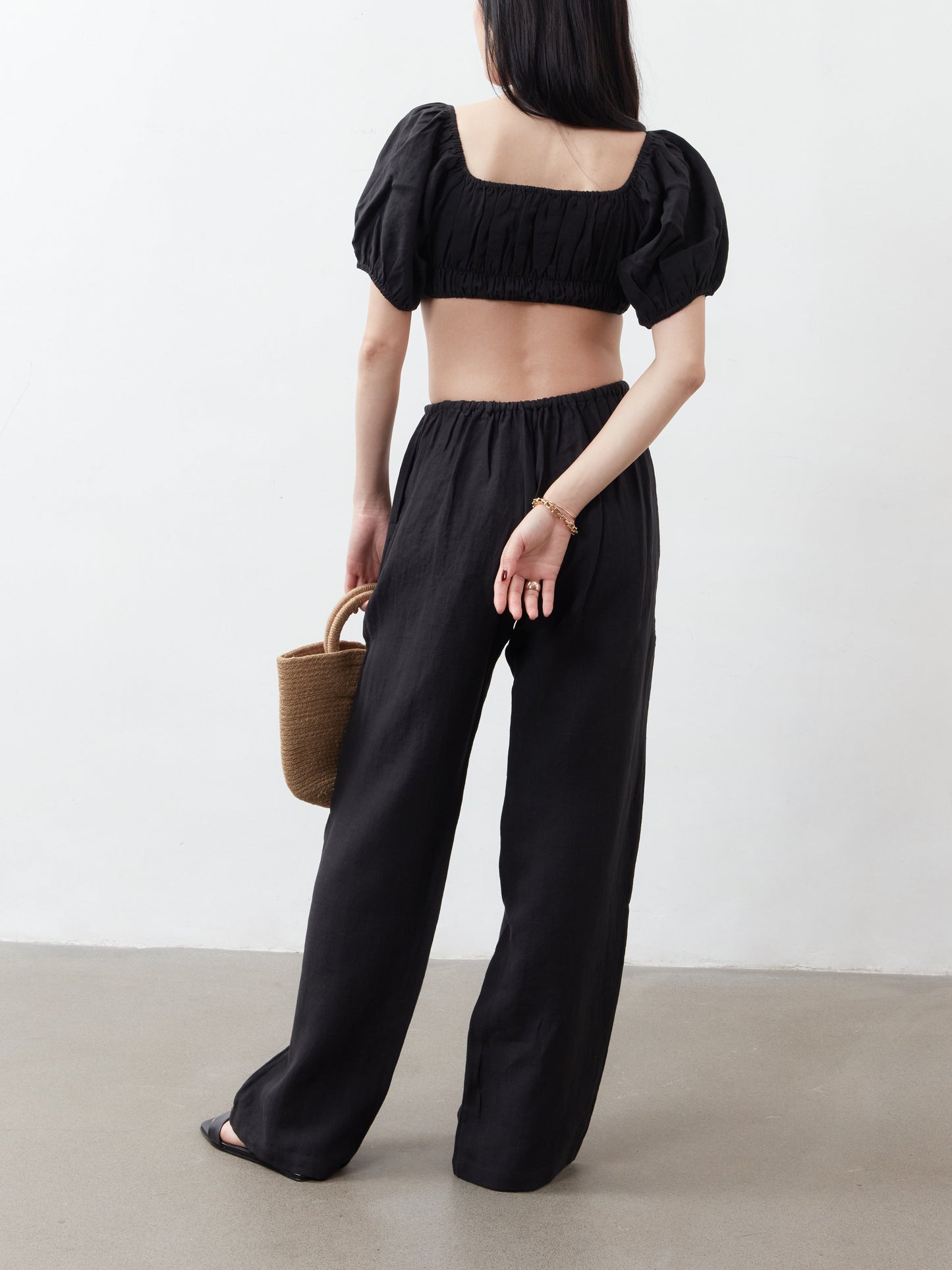 Tai Drawstring Trousers - Black