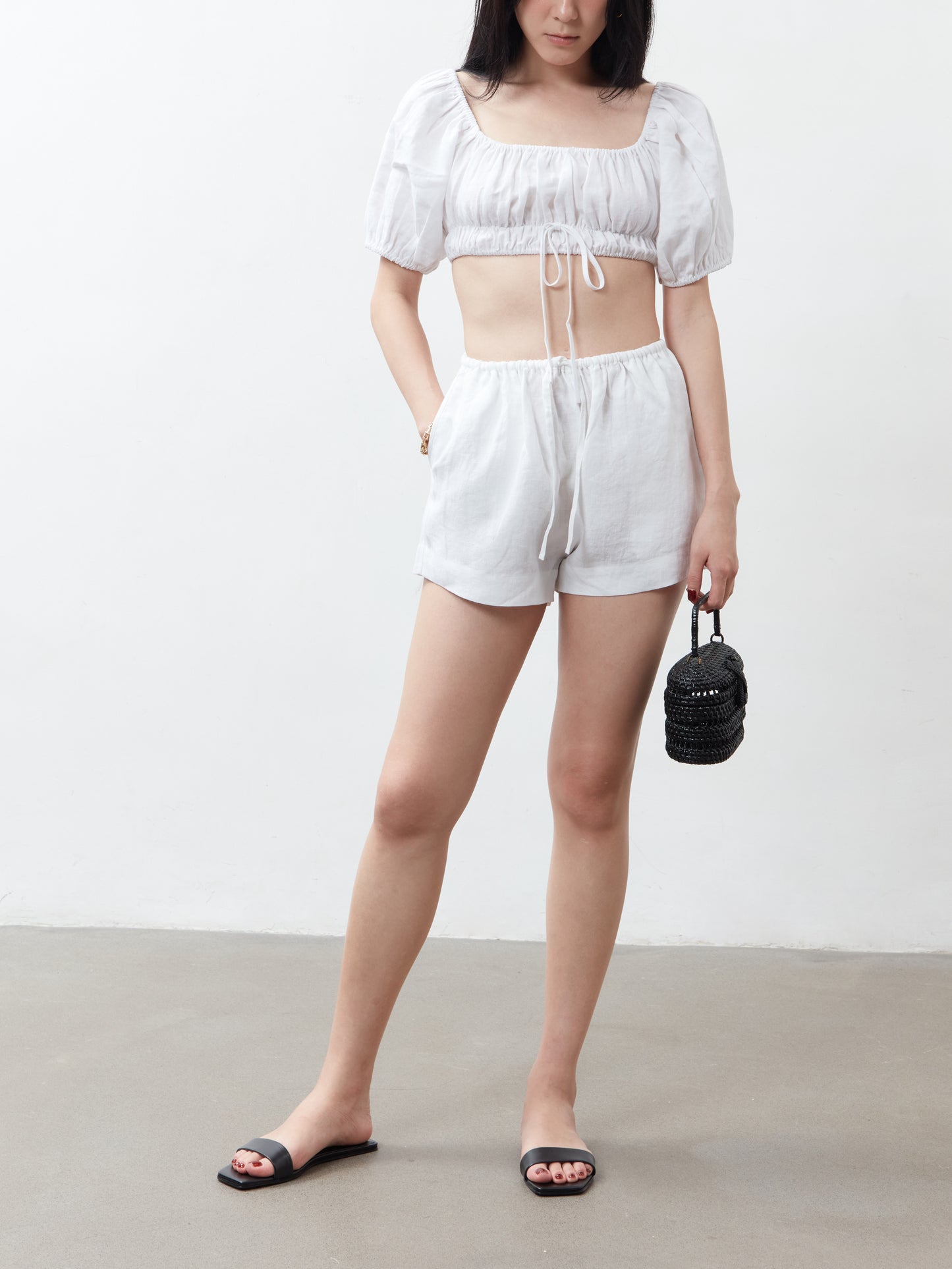 Tai Drawstring Shorts - White