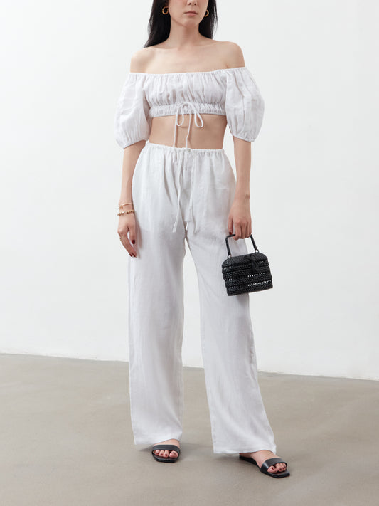 Tai Drawstring Trousers - White