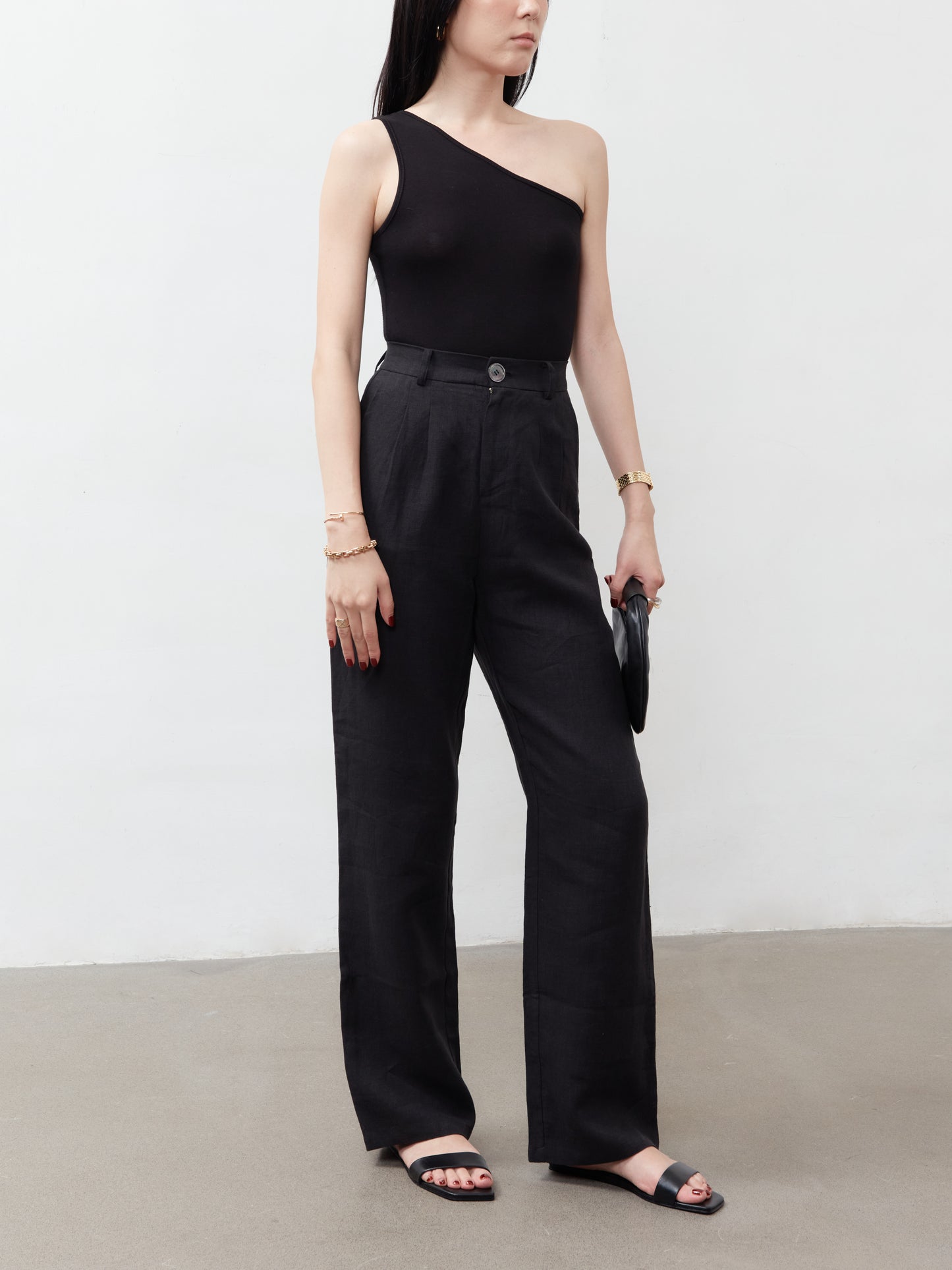 Yves High Waist Trousers - Black