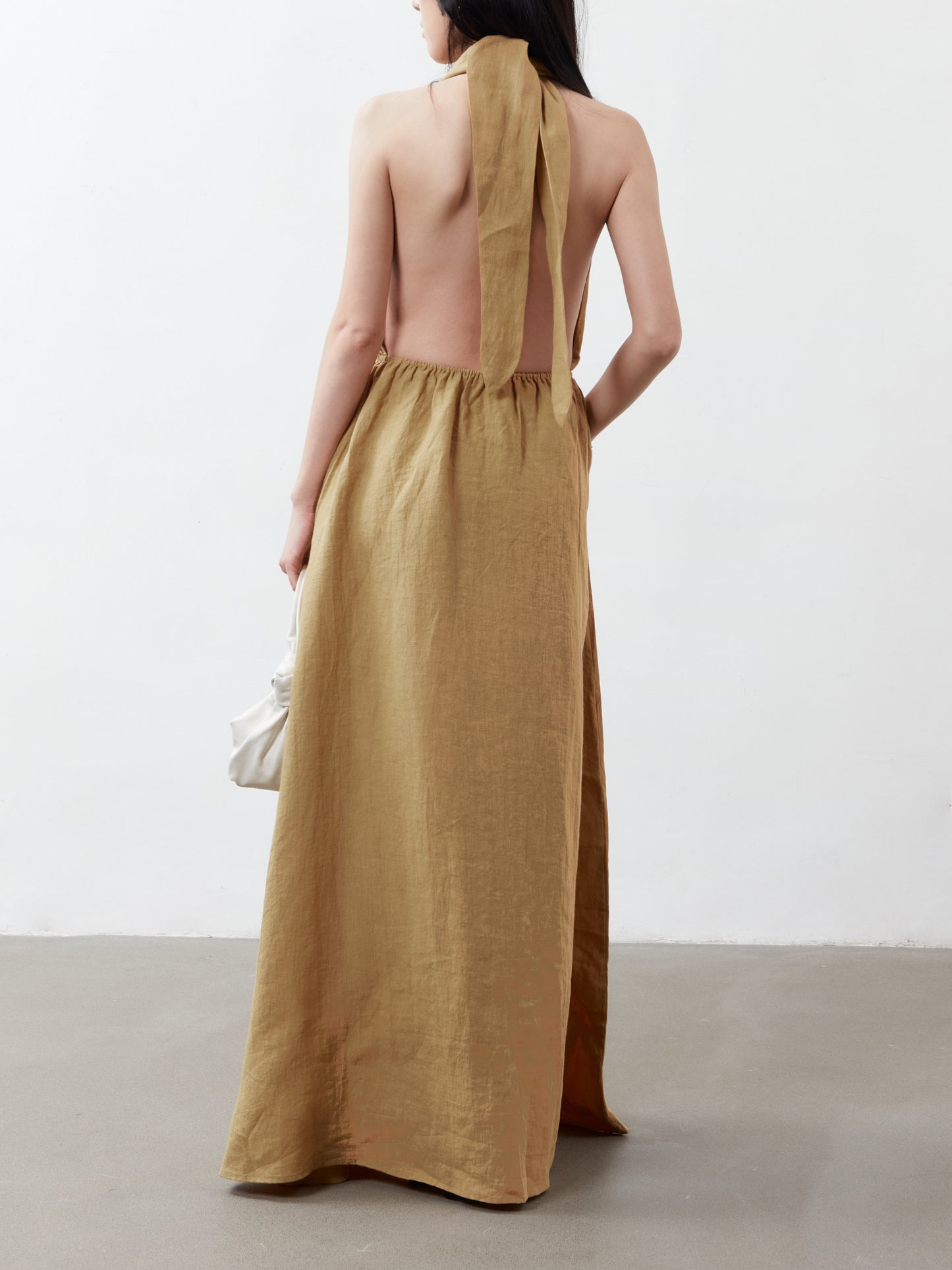 Christina Halter Neck Maxi Dress - Tan