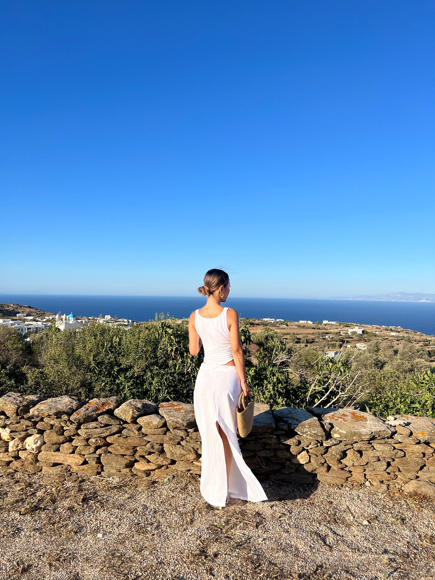 Seychelles Column Skirt - White